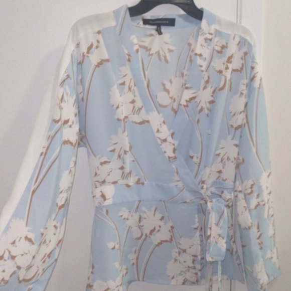 BCBX Max Azria Long Sleeve Wrap Blouse - Picture 1 of 7